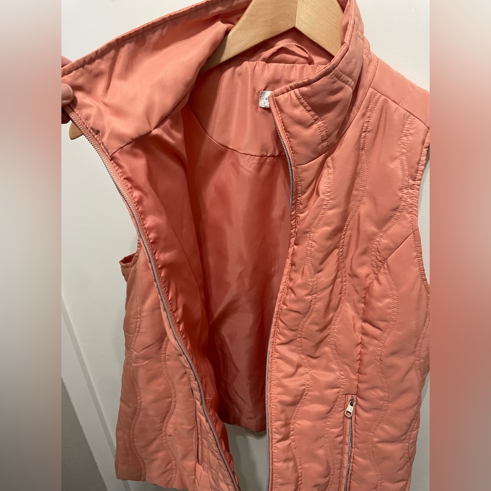 Peach Colored Christopher & Banks Vest‎ Small Quilted layering staple quality